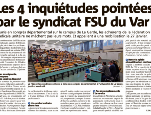 Le congrès de la FSU du Var dans la presse