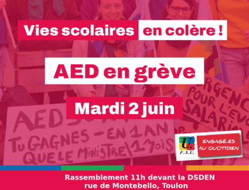 Urgence pour les salaires et les conditions de travail des AED : dans l’action le mardi 2 juin